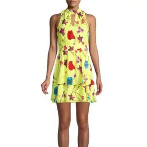 Parker Floral-Print Fit-&-Flare Tiered Dress Sz M